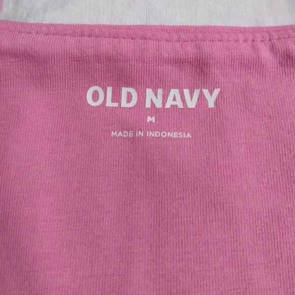 3 Old Navy Square Neck Tank Top Bodysuit Pink Orange Green Women’s Size M - Picture 4 of 14